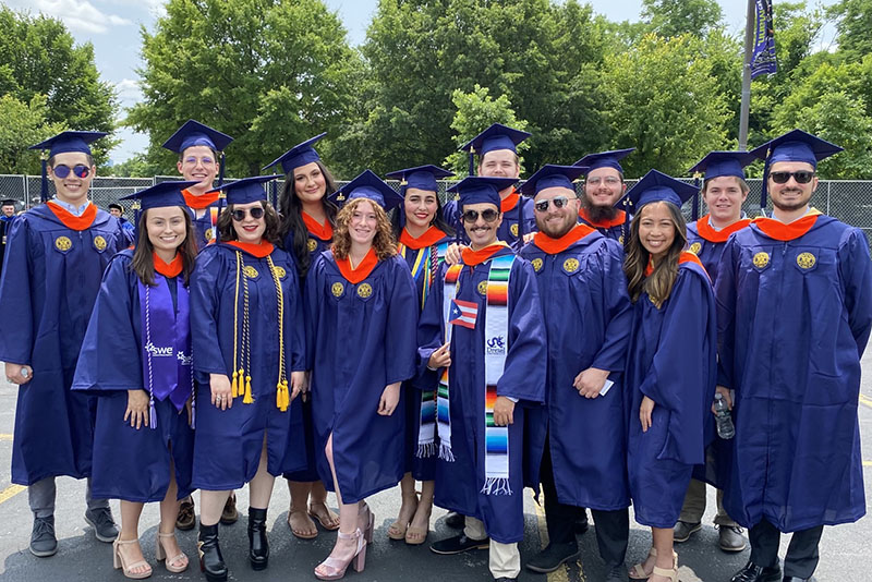 Graduating Materials students in their regalia